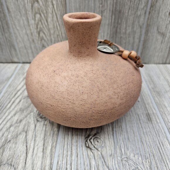 American Southwest Pottery Double Spout Vase 1992 TP Signed Vintage Pink Sand - Picture 5 of 11